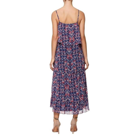 NWOT Sanctuary Sandrine Red Blue Floral Midi Dress - Picture 2 of 5